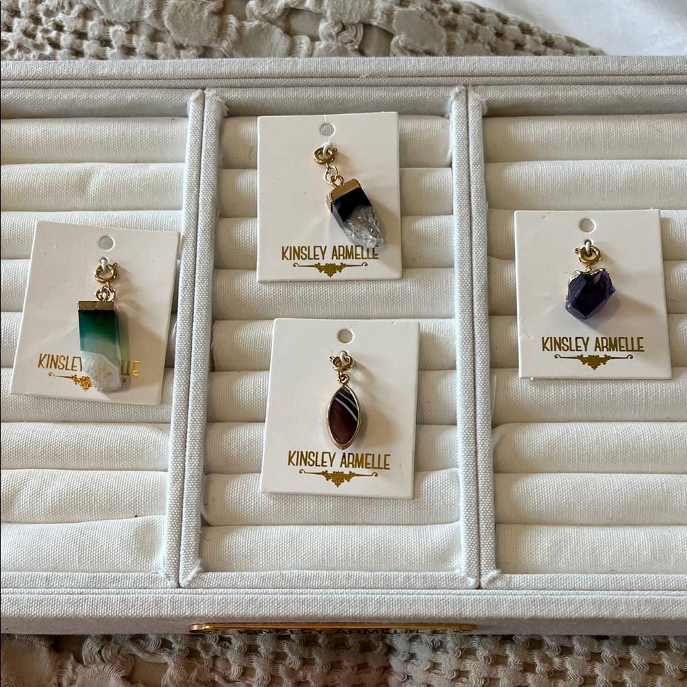 Kinsley Armelle Green, Purple, and Brown Gemstone charms
